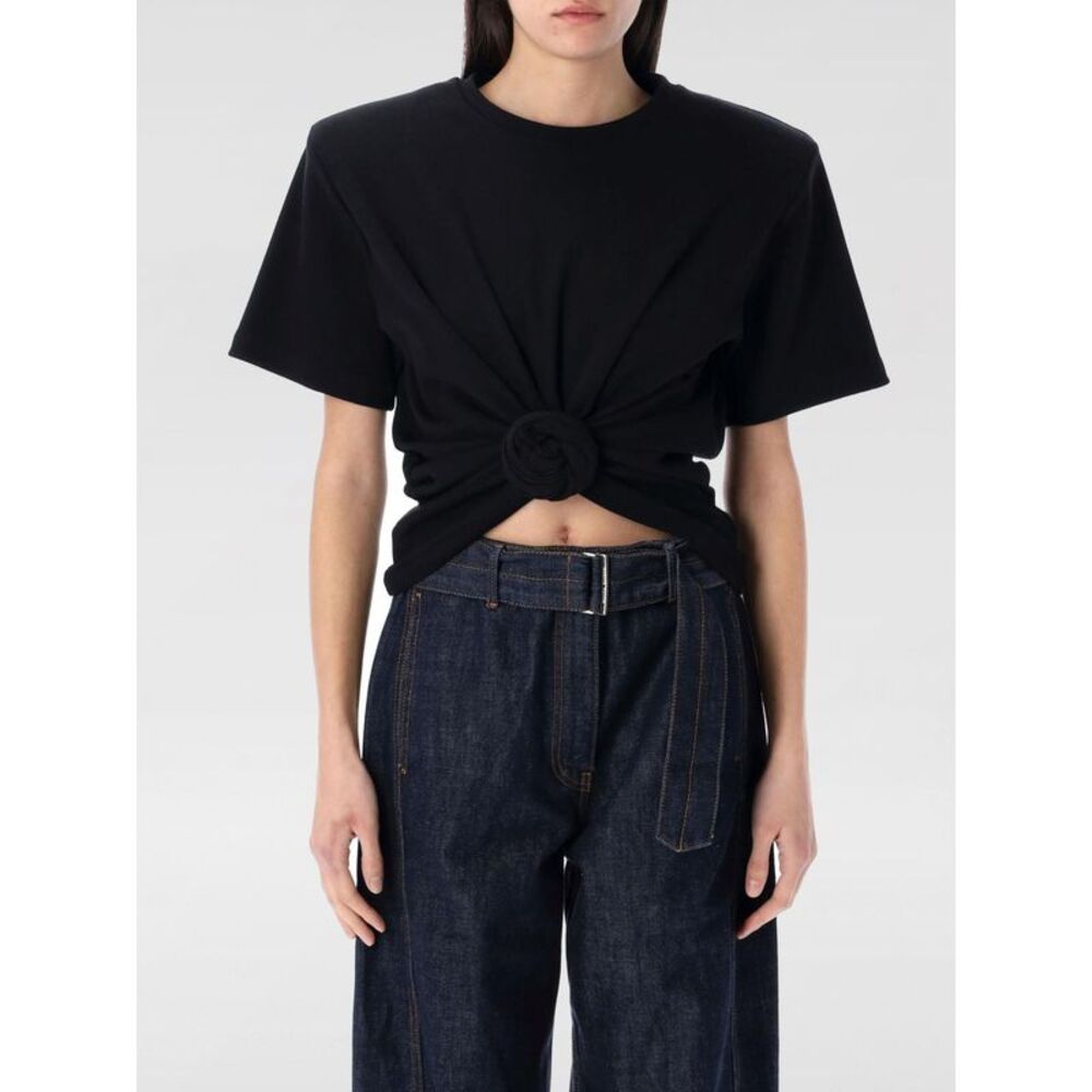 Magda Butrym Women Magda Butrym Knotted Cotton Crop T-Shirt